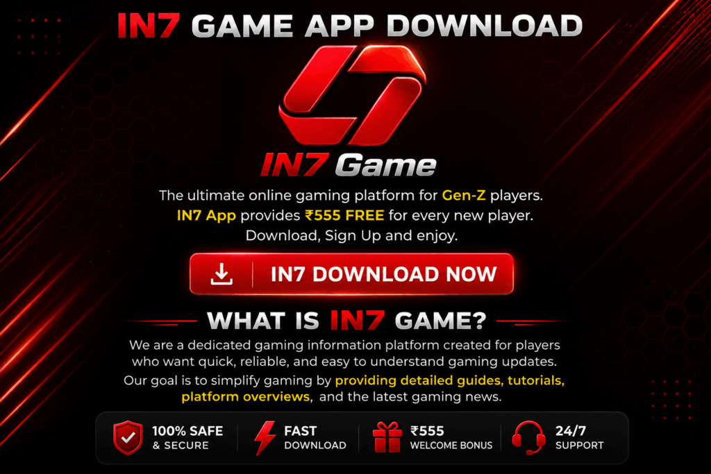 Latest IN7 Bonus page showing promotional rewards, event bonuses, Android gaming dashboard, responsive interface, and exclusive campaigns.
